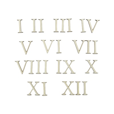 Drevené čísla na hodiny, rímske hranaté, 3 cm